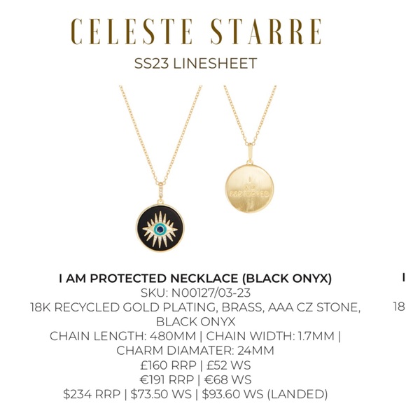 Celeste starre evil eye necklace gold I am protected - Picture 5 of 5
